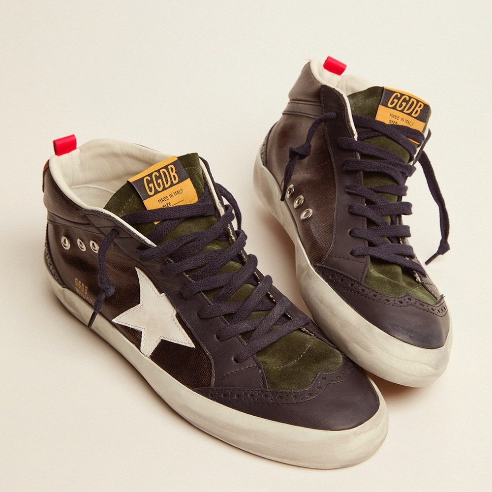Mid Star sneakers in dark blue canvas with white leather star
